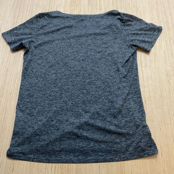 Nike Shirt Womens Medium Short Sleeve Heather Gray Dri-Fit w Logo Lightweight - Picture 5 of 5
